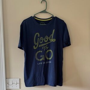 Life Is Good Dark Blue T-Shirt Casual Short Sleeve Shirt Men’s Size M Medium